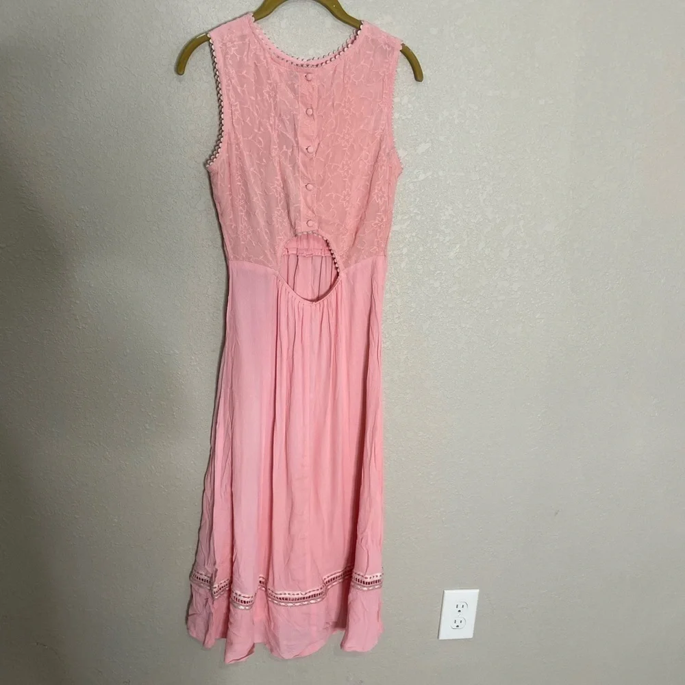 Anthropologie Blank London Pink Boho Midi Maxi Dress NwT Sample Small